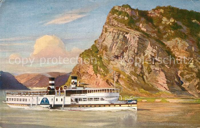 St Goarshausen Loreley Felsen Personendampfer