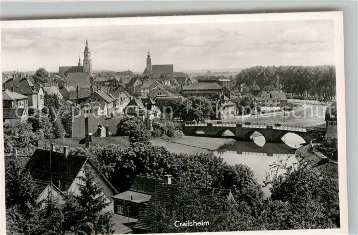Crailsheim Teilansicht mit Jagstbruecke