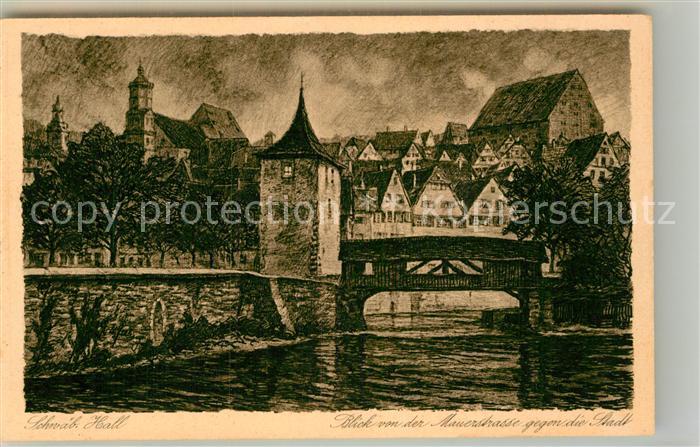 Schwaebisch Hall Blick von der Mauerstrasse