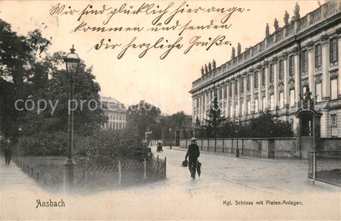 Ansbach Mittelfranken Koenigliches Schloss Platen Anlagen