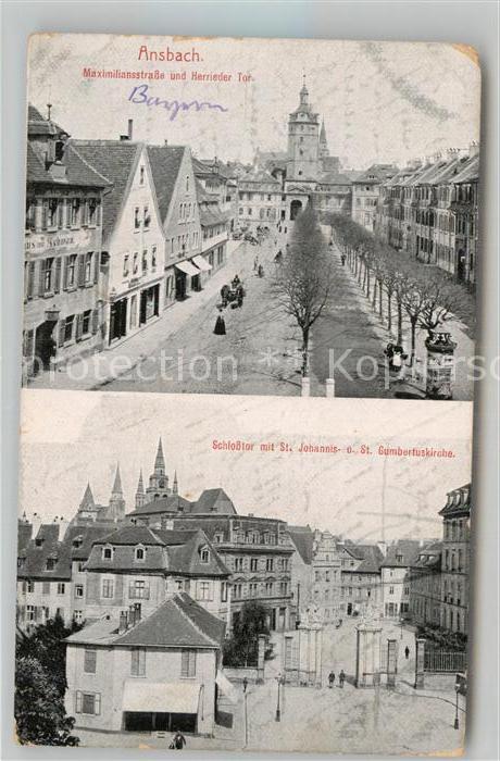 Ansbach Mittelfranken Maximilianstrasse Herrieder Tor Sankt Johannes und Gumbert