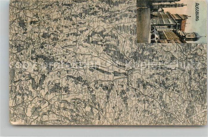 AUGSBURG  CITY Landkarte Kirche