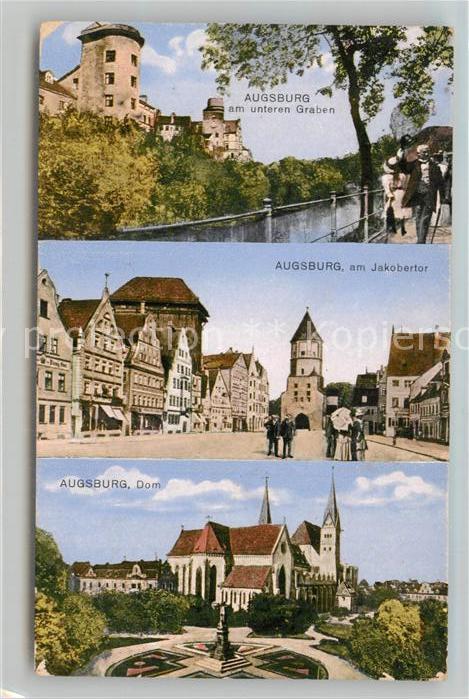 Augsburg Am Unteren Graben Jakobertor Dom