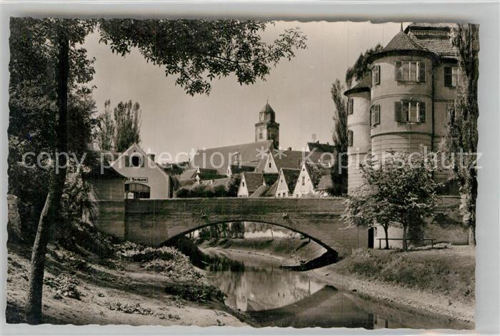 Donauwoerth Bayern Teilansicht mit Br?cke