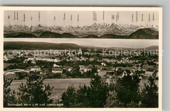 Bonndorf Schwarzwald Panorama mit Alpen