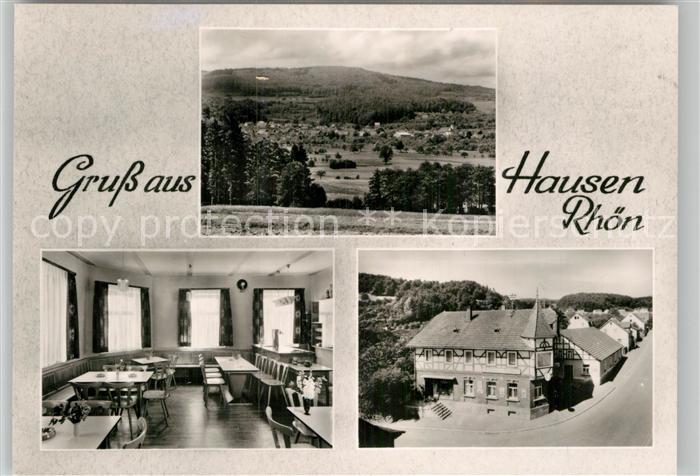 Hausen Rhoen Teilansicht Gasthaus R?nlust