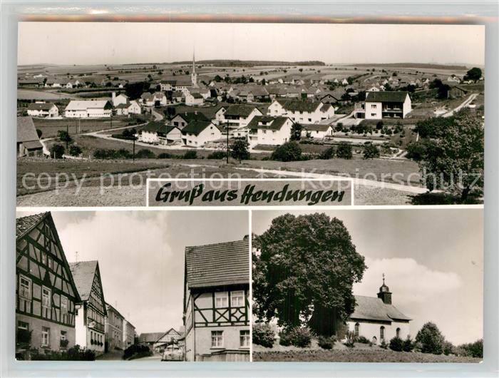 Hendungen Gesamtansicht Kirche Fachwerkhaus