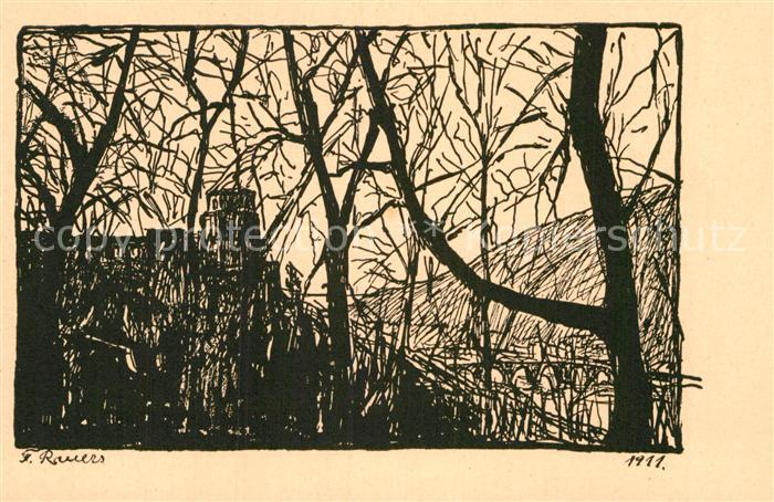 Heidelberg Neckar Blick von der Schlossterrasse