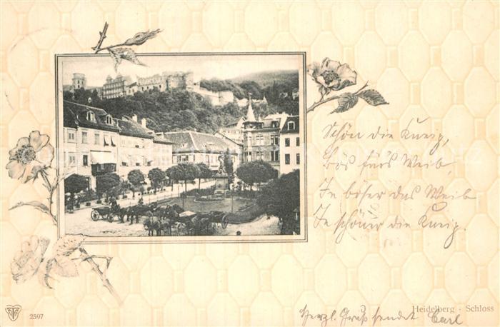 Heidelberg Neckar Blick zum Schloss