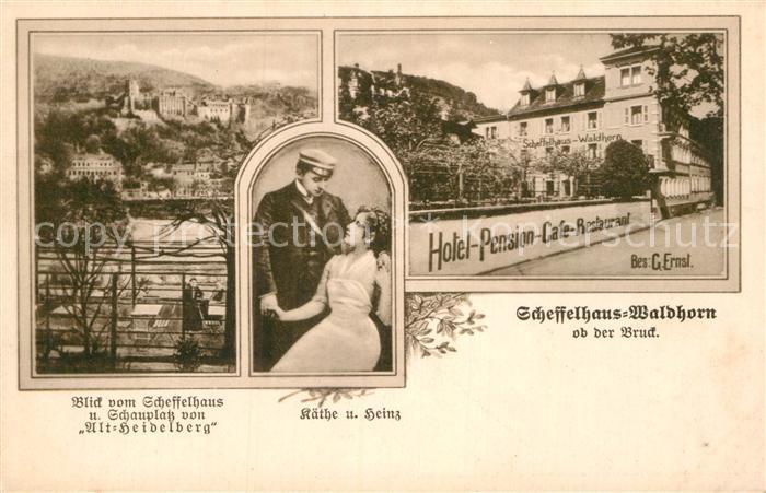 Heidelberg Neckar Scheffelhaus Waldhorn Kaethe und Heinz