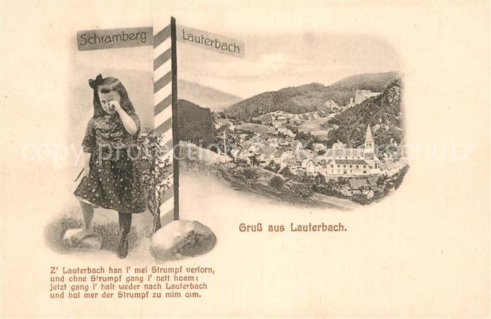 Lauterbach Schwarzwald Teilansicht Wegweiser