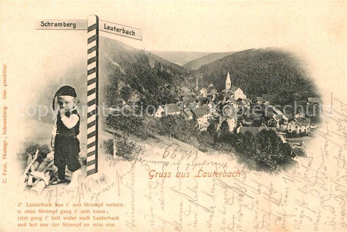 Lauterbach Schwarzwald Panorama Wegweiser nach Schramberg