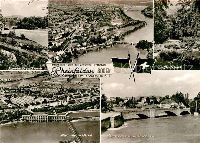 Rheinfelden Baden Rheinbruecke Fliegeraufnahme Aluminium Werke Stadtpark
