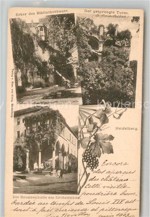 Heidelberg Neckar Der Gesprengte Turm Erker der Biliothek Brunnenhalle
