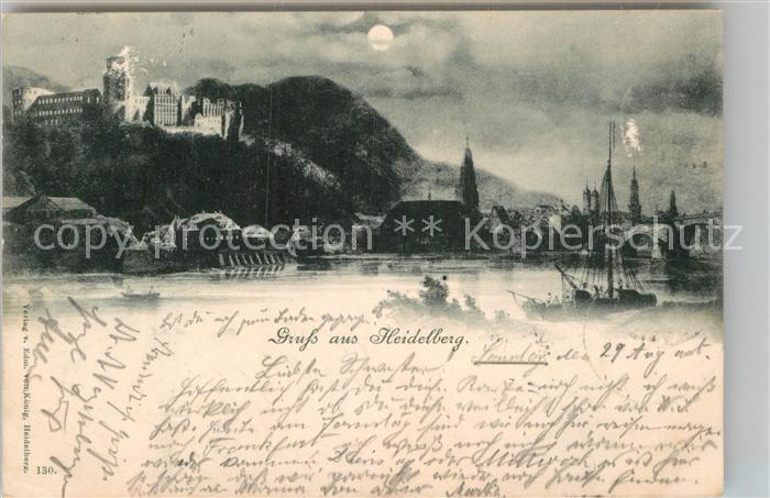 Heidelberg Neckar Teilansicht Schloss