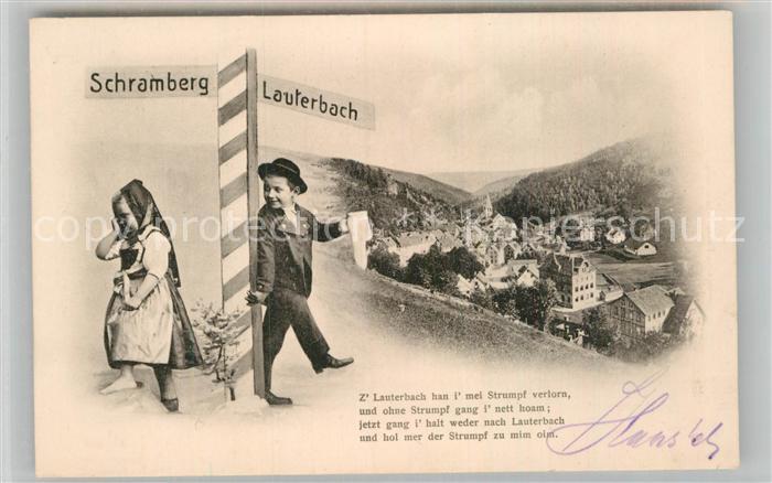 Lauterbach Schwarzwald Teilansicht Wegweiser