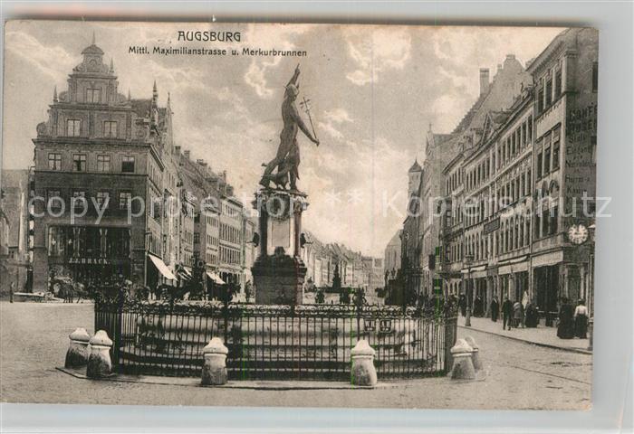 Augsburg Maximilianstrasse Merkurbrunnen