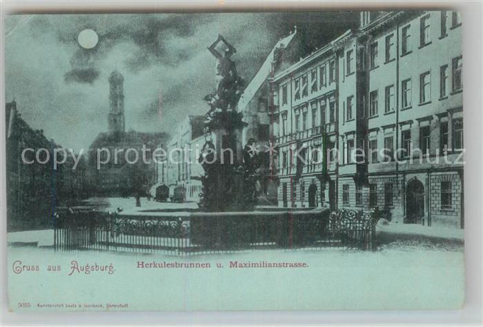 AUGSBURG  CITY Herkulesbrunnen Maximilianstrasse