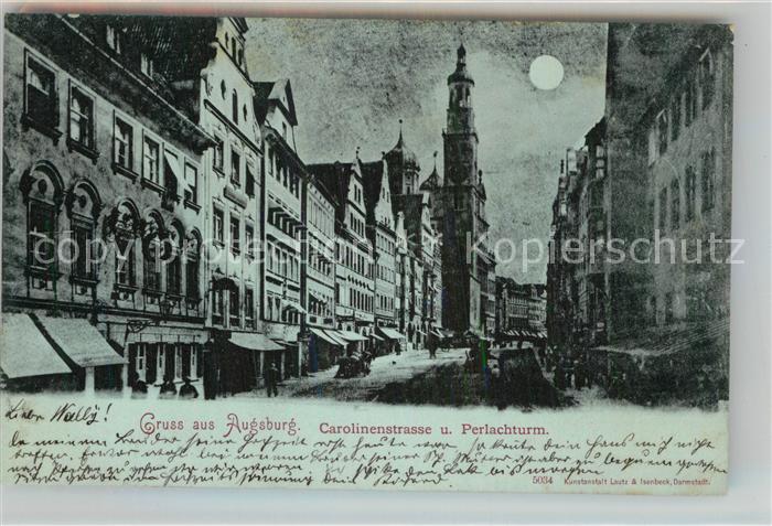 Augsburg Carolinenstrasse Perlachturm