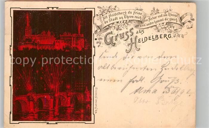 Heidelberg Neckar Schlossbeleuchtung