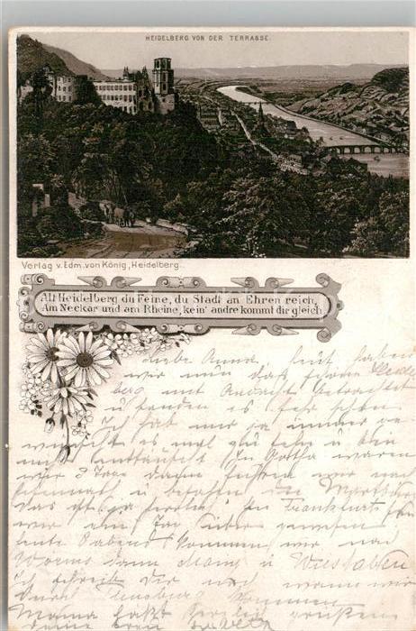 Heidelberg Neckar Blick von der Terrasse