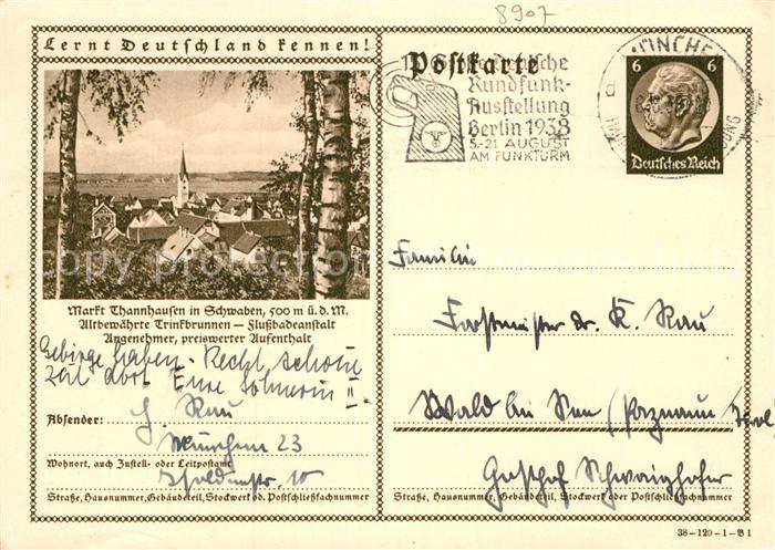 Thannhausen Schwaben Teilansicht mit Kirche