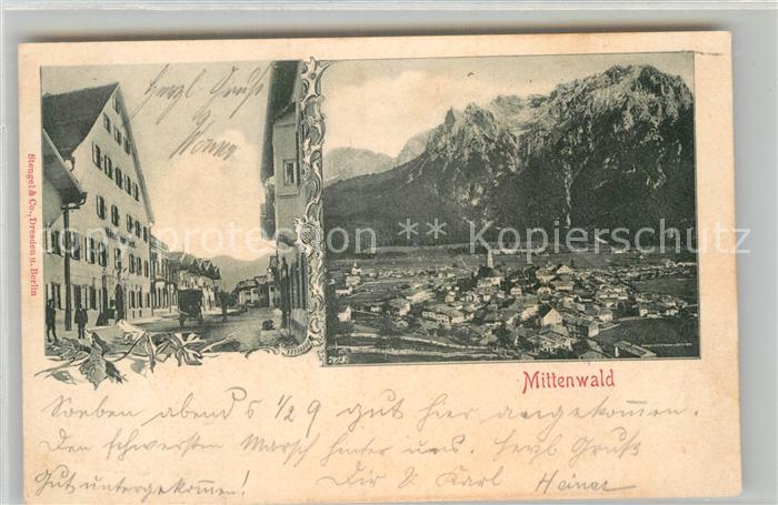 Mittenwald Bayern Teilansicht Panorama