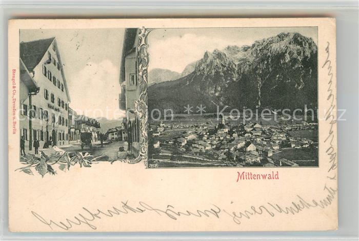 Mittenwald Bayern Panorama Teilansicht