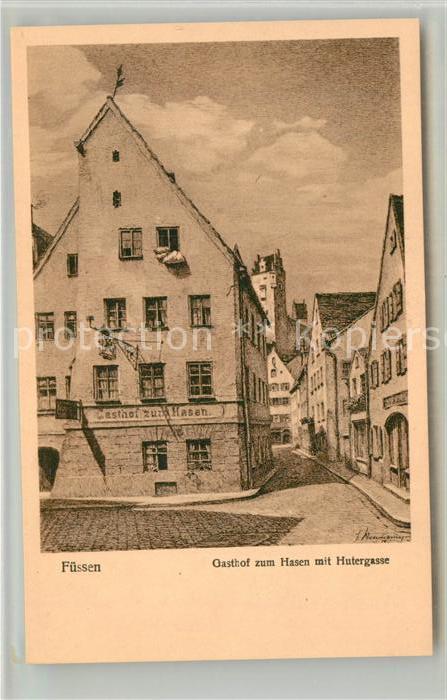 Fuessen Allgaeu Gasthof zum Hasen mit Huttergasse
