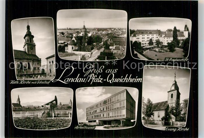 Landau Pfalz Katholische Kirche Panorama Sankt Paulusstift Arbeitsamt Evangelisc