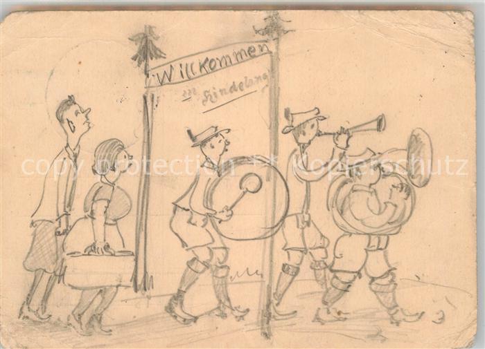 Hindelang Prinz Luitpold Bad Zeichnung einer Musikkapelle