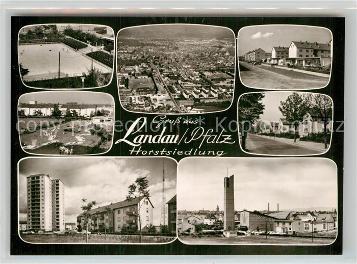 Landau Pfalz Freibad Fliegeraufnahme Kirche Hochhaus