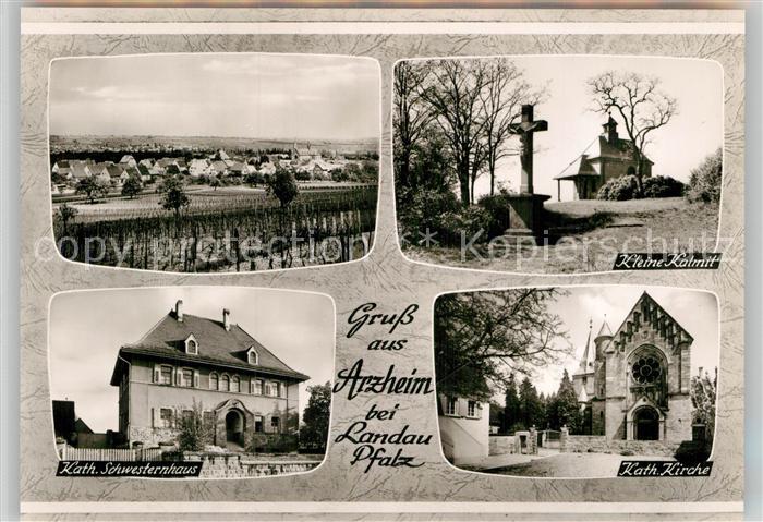Arzheim Landau Kleine Kalmit Katholische Lirche Katholisches Schwesternheim Pano