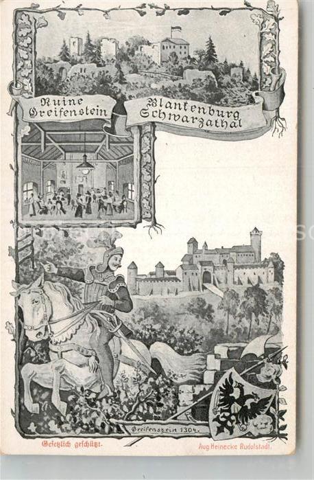 Bad Blankenburg mit Ruine Greifenstein im Schwarzathal