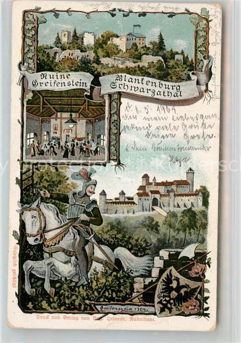 Bad Blankenburg mit Ruine Greifenstein im Schwarzathal