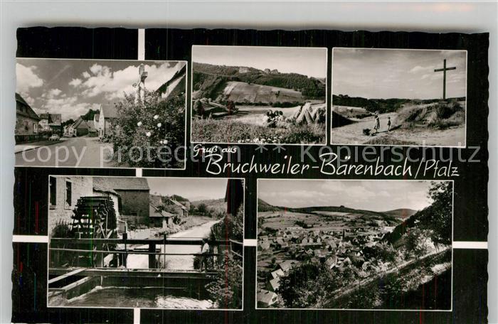 Bruchweiler-Baerenbach Ortsmotive Kreuz Stauwehr Panorama
