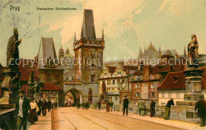 Prag Prahy Prague Kleinseitner Brueckentuerme