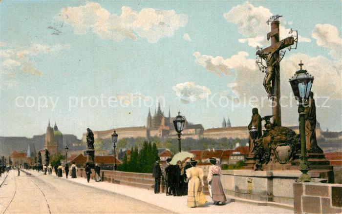 Prag Prahy Prague Karlsbruecke Kruzifix
