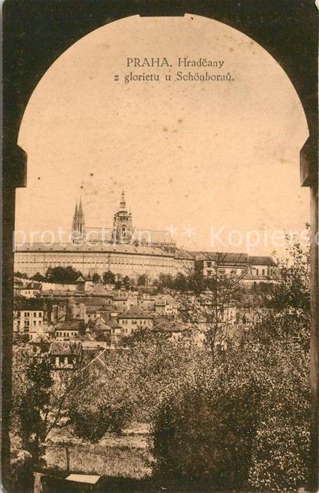Prag Prahy Prague Hradcany z glorietu u Schoenborau