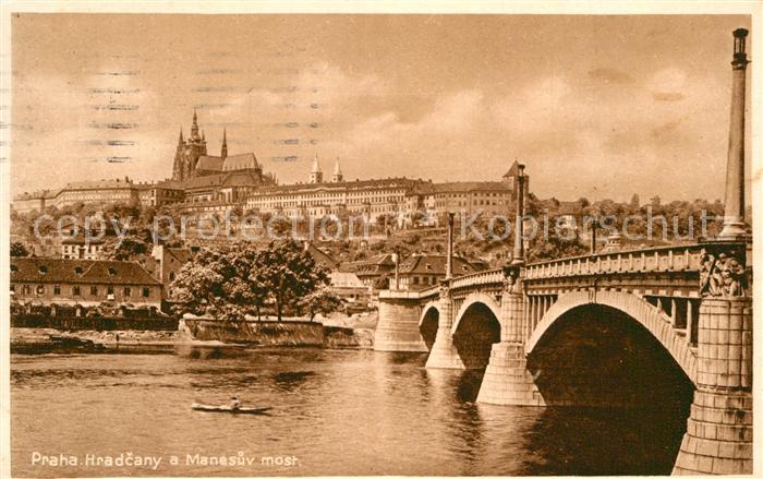 Prag Prahy Prague Hradcany a Manesuv most