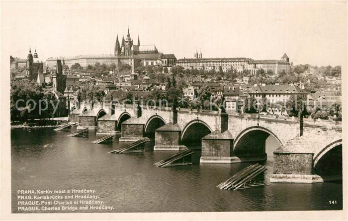 Prag Prahy Prague Karluv most a Hradcany