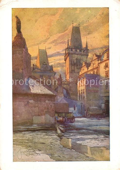 Prag Prahy Prague Kleinseitner Brueckentuerme