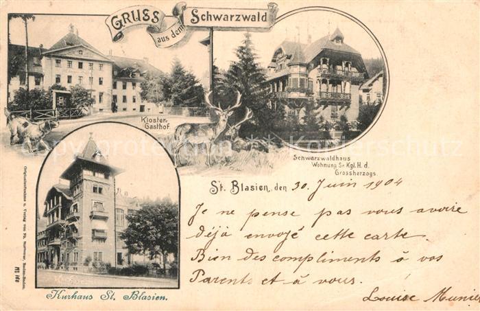Blasien St Kurhaus Kloster Gasthaus