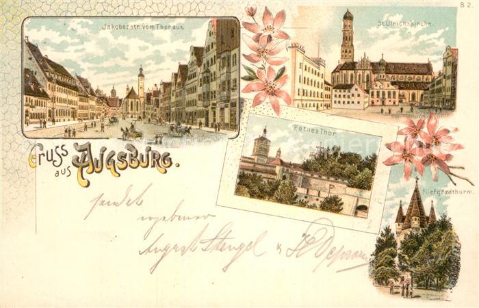 Augsburg Jakobersrasse Tor Ulrichskirche Rotes Tor