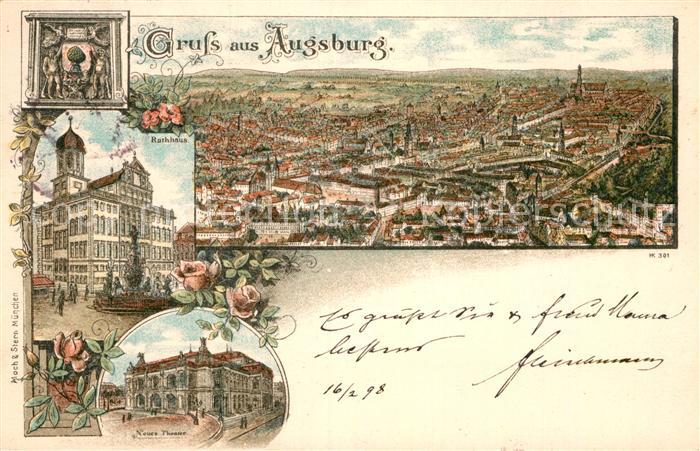 Augsburg Rathaus Neues Theater Panorama