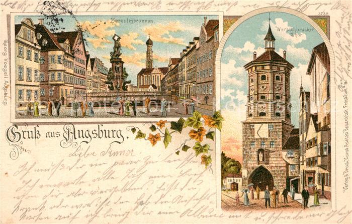 Augsburg Herculesbrunnen Wertachbrucker Tor
