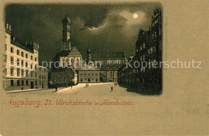 Augsburg Ulrichskirche Mondschein