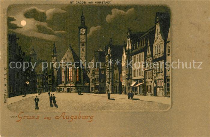Augsburg Sankt Jacob Vorstadt Mondschein