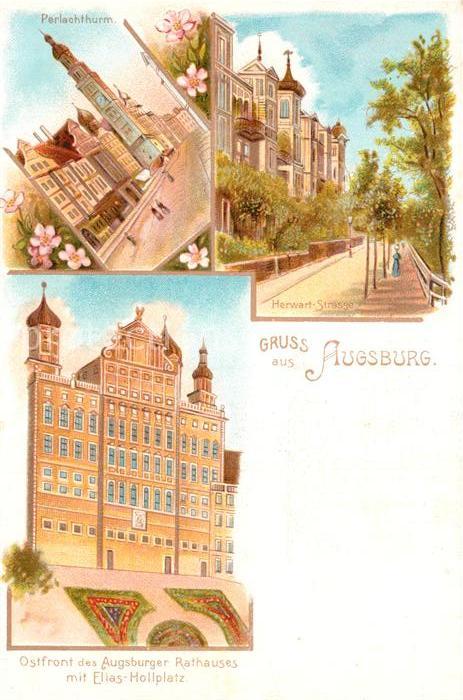 Augsburg Perlachturm Herwartstrasse Rathaus Elias Holl Platz