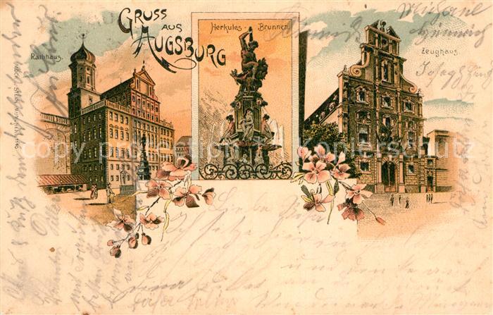Augsburg Herkulesbrunnen Zeughaus Rathaus